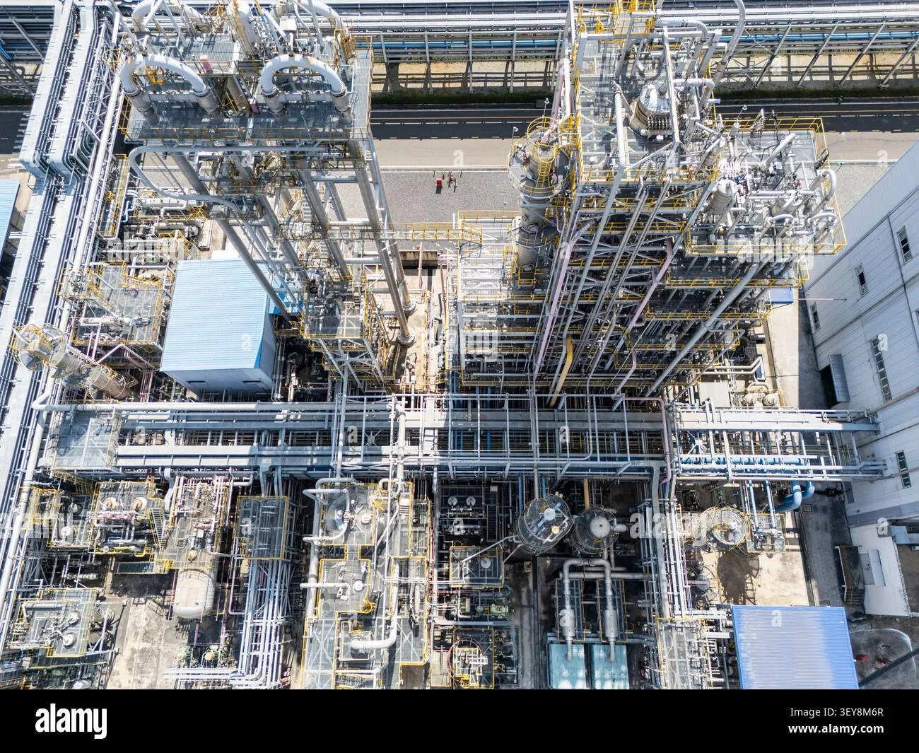 Aerial view of a large industrial steel plant