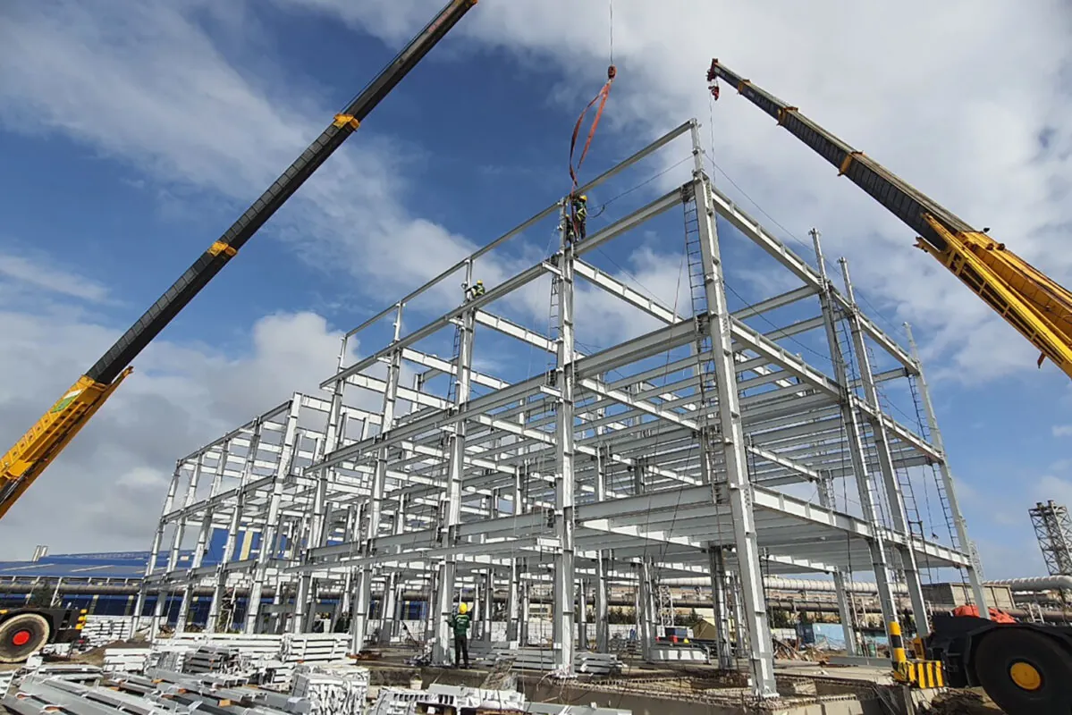 Steel structure under construction